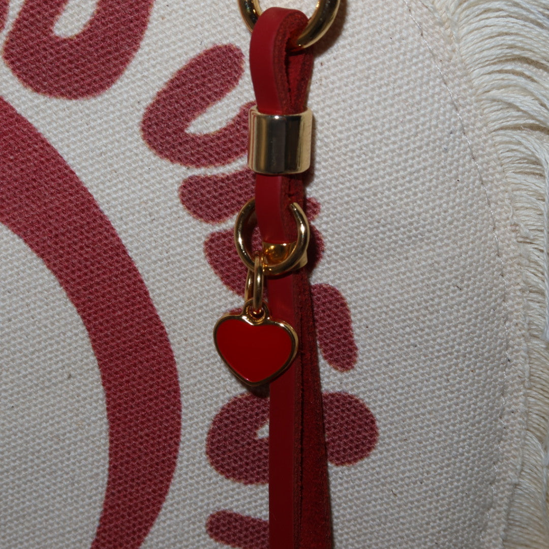 Bolsa Wallow Good Vibes Vermelho com Alça de Couro Vermelho