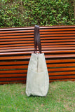 Bolsa Wallow Verde com Alça de Couro Marrom Escuro