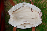 Bolsa Nuna Lilac com Alças de Couro Nude