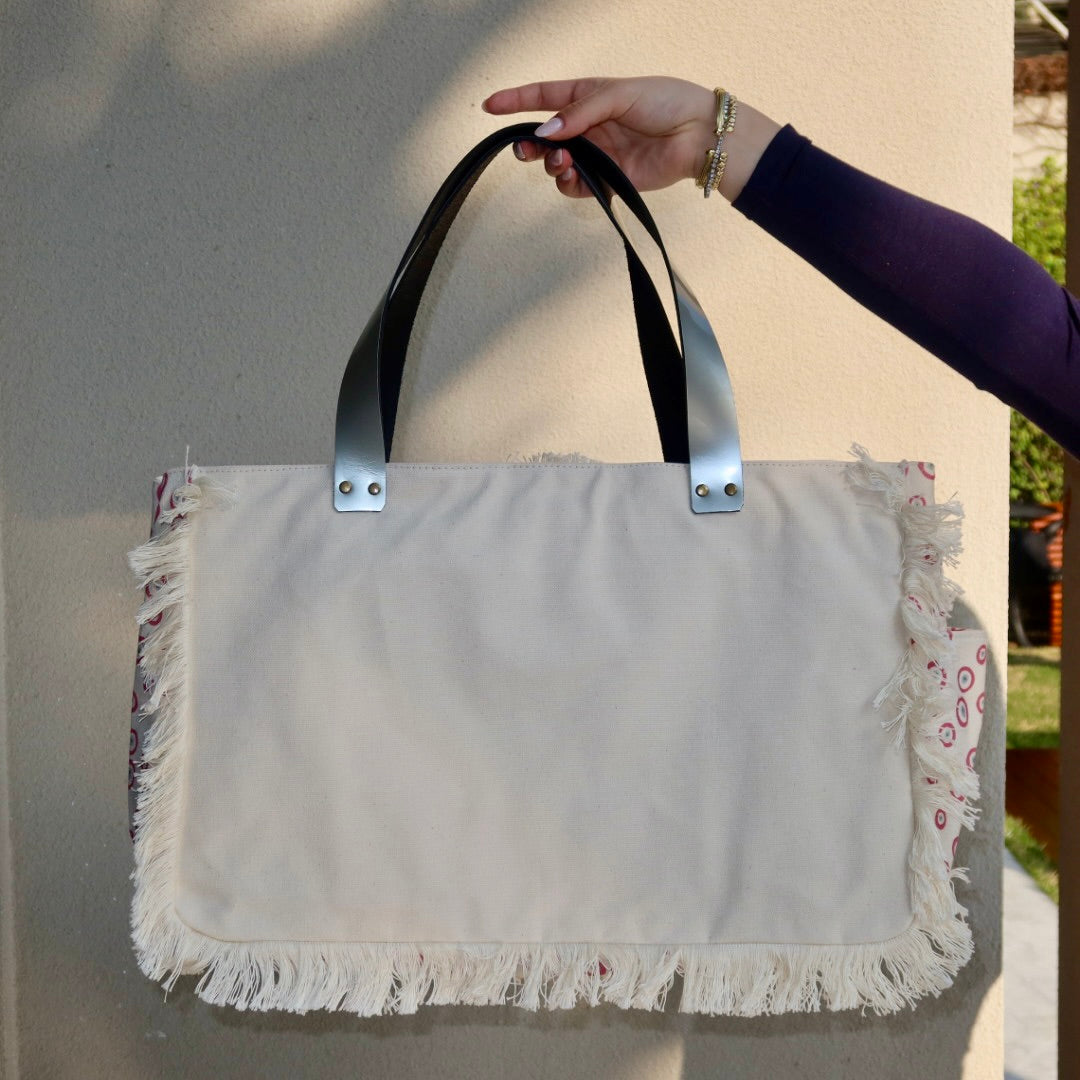 Bolsa Wallow Good Vibes Rosa com Alça de Couro Prata com Zíper