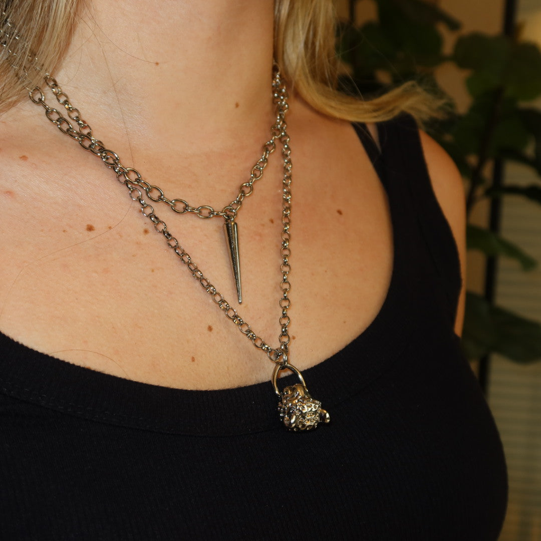 Body Chain Leopardo Dourado 2 em 1