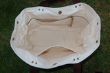 Bolsa Wallow Verde com Alça de Couro Marrom Escuro