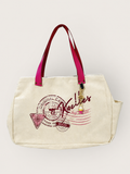 Bolsa Wallow Amarela com Alça de Couro Rosa Choque