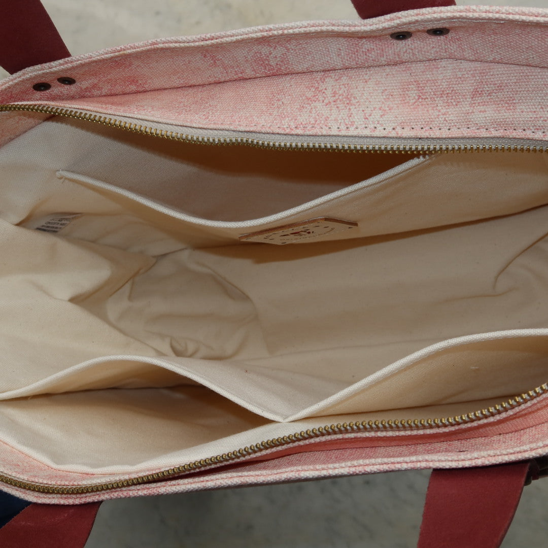 Bolsa Nuna Rosa com Alças de Couro Vinho