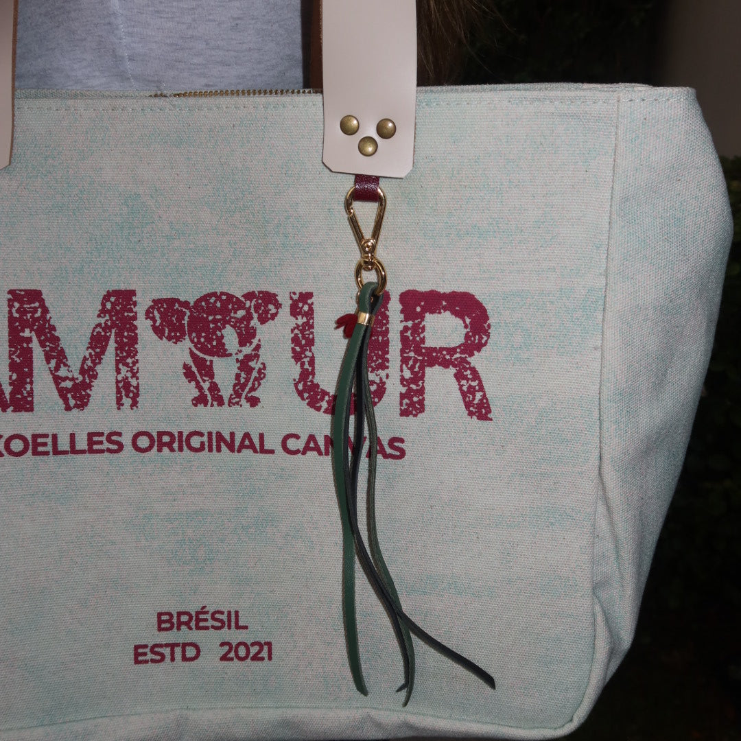Bolsa Nuna Aqua com Alças de Couro Off White