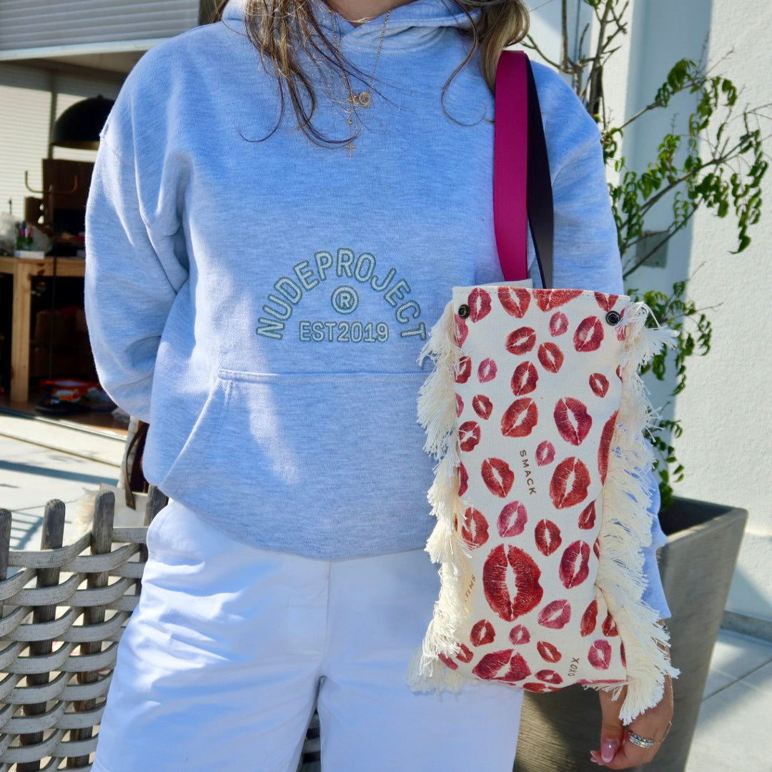 Bolsa Wallow Marilyn com Alça de Couro Duo Marrom e Rosa Choque