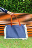 Bolsa Wallow Jeans com Alça de Couro Marrom