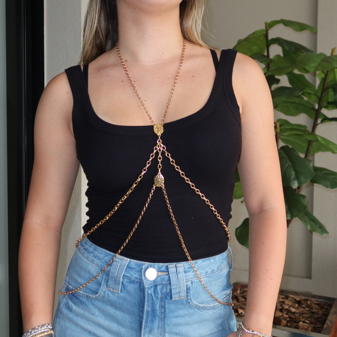 Body Chain Nossa Senhora Dourado