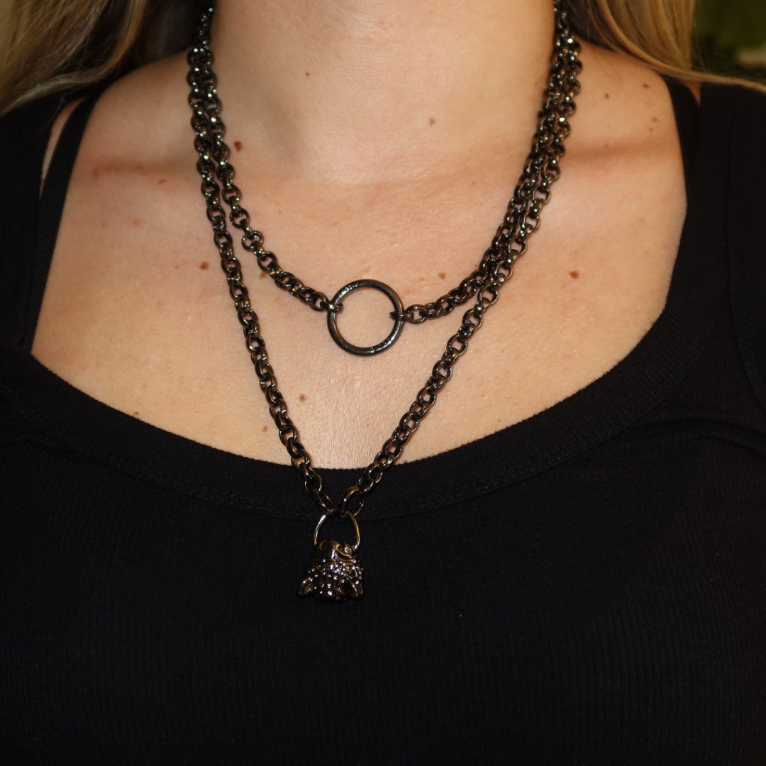 Body Chain Leopardo Prata 3 em 1