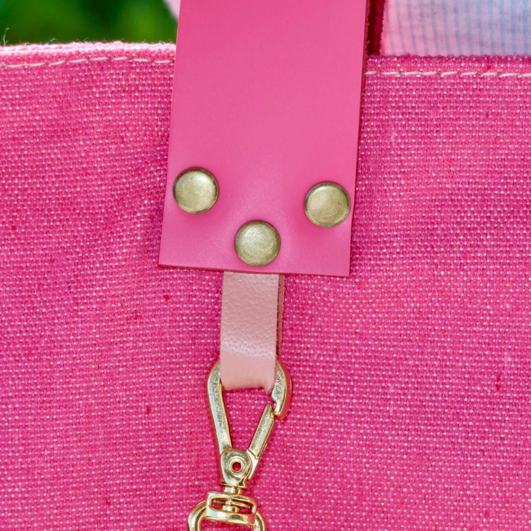 Bolsa Wallow Rosa Choque com Alça de Couro Rosa Choque com Zíper