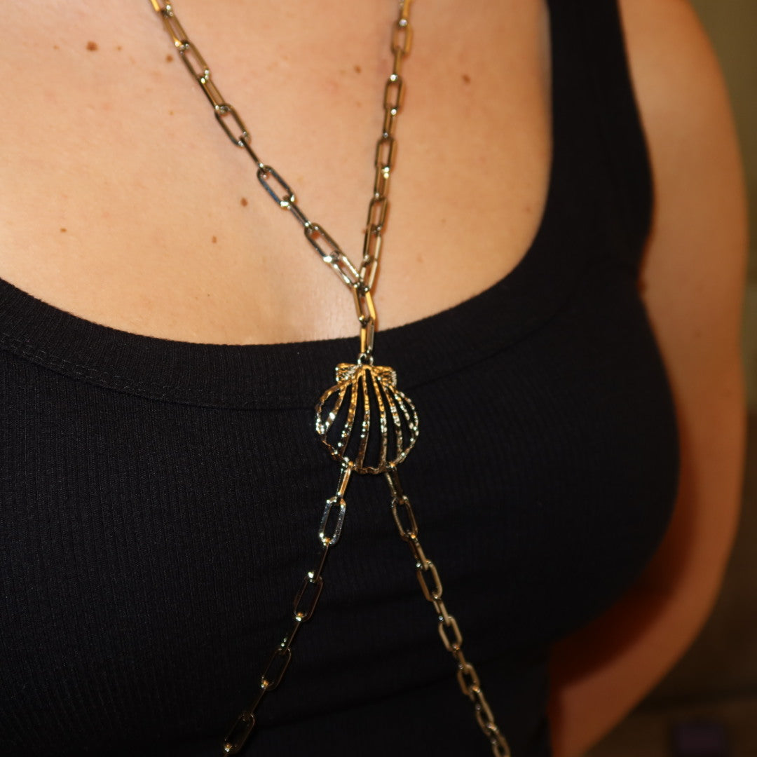 Body Chain Concha Prata