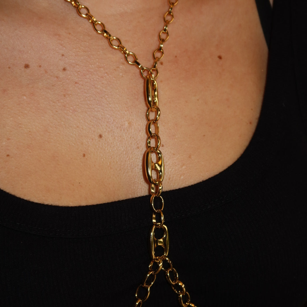 Body Chain Lacres em Dourado
