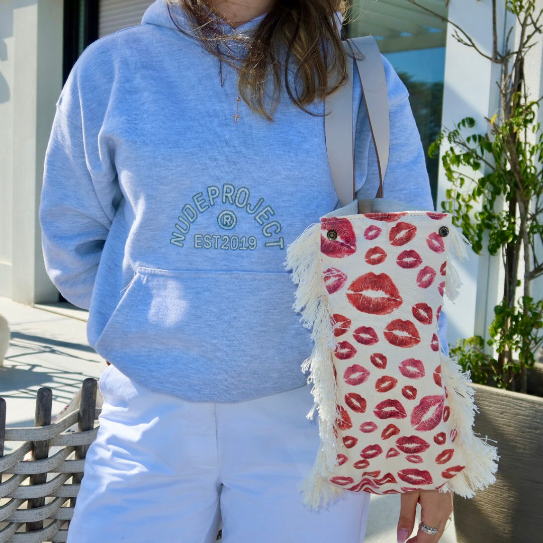 Bolsa Wallow Marilyn com Alça de Couro Off White