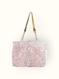 Bolsa Katrin Arabesque Terracota com Alças de Corrente e Couro Bronze