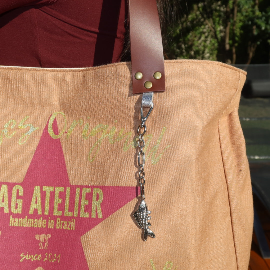 Bolsa Wallow Caramelo com Alça de Couro Marrom