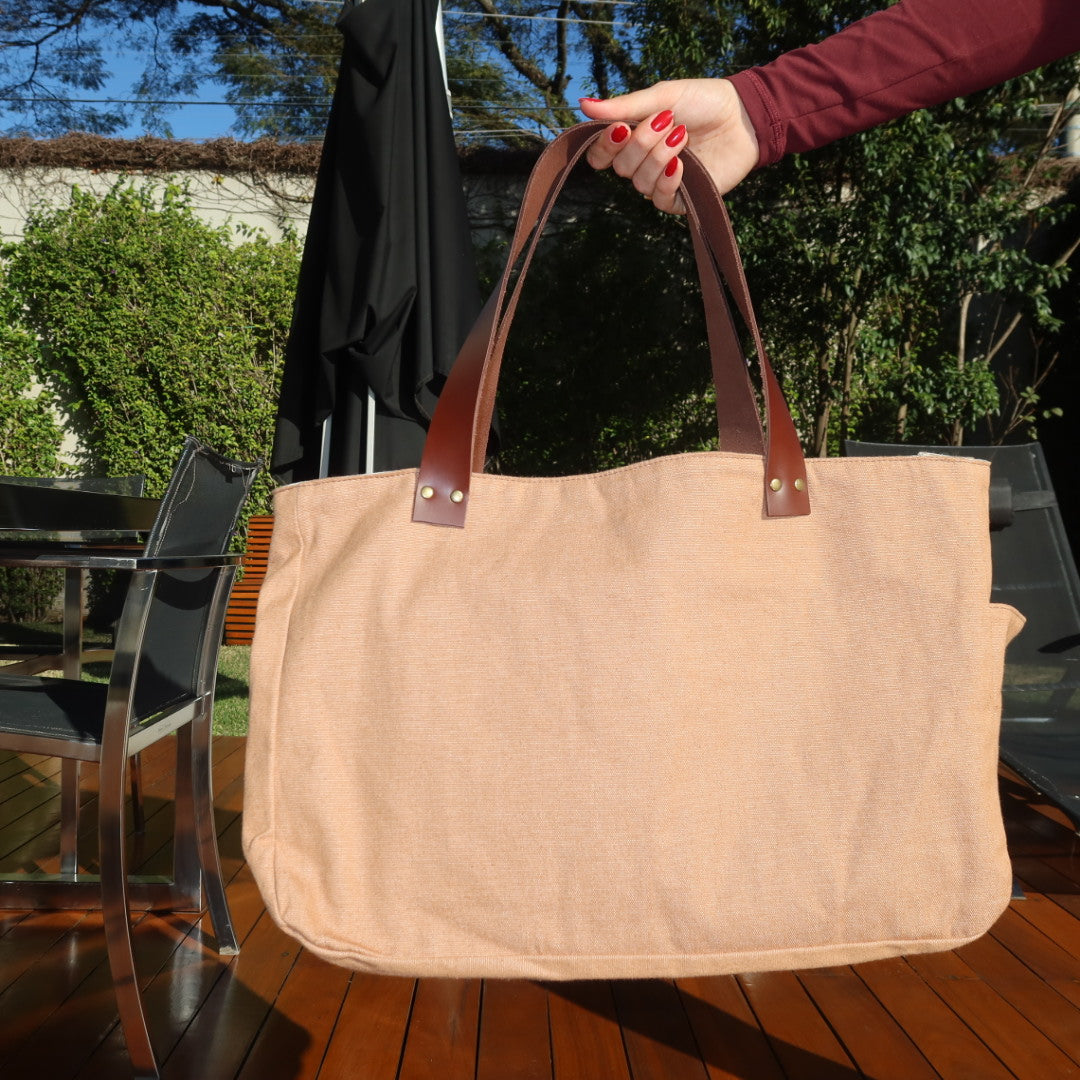 Bolsa Wallow Caramelo com Alça de Couro Marrom