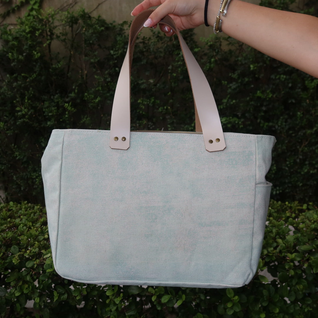 Bolsa Nuna Aqua com Alças de Couro Off White
