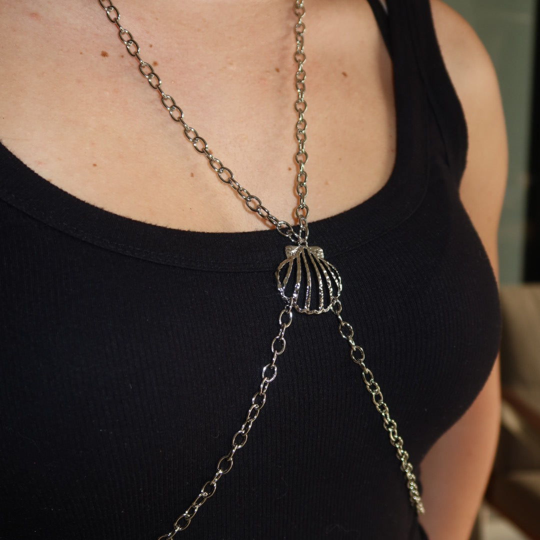Body Chain Concha Prata
