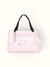 Bolsa Wallow Lilac com Alça de Couro Marrom Escuro