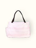 Bolsa Wallow Lilac com Alça de Couro Marrom Escuro
