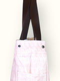 Bolsa Wallow Lilac com Alça de Couro Marrom Escuro