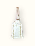 Bolsa Wallow Verde com Alça de Couro Off White com Zíper