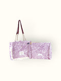 Bolsa Katrin Arabesque Vinho com Alças de Corrente e Couro Vinho