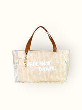 Bolsa Wallow Laranja com Alça de Couro Caramelo com Zíper