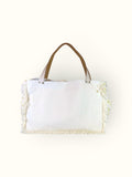 Bolsa Wallow Good Vibes Amarela com Alça de Couro Off White