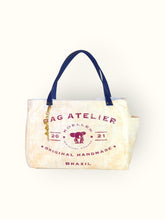 Bolsa Wallow Laranja com Alça de Couro Marinho