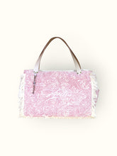 Bolsa Wallow Arabesque Rosa com Alça de Couro Off White