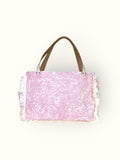 Bolsa Wallow Arabesque Rosa com Alça de Couro Off White