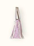 Bolsa Wallow Arabesque Rosa com Alça de Couro Off White