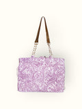 Bolsa Katrin Arabesque Vinho com Alças de Corrente e Couro Bronze