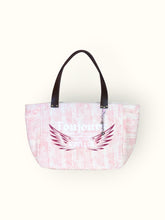 Bolsa Nuna Rosa com Alças de Couro Marrom Escuro