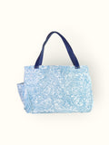 Bolsa Wallow Arabesque Turquesa com Alça de Couro Marinho