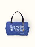 Bolsa Wallow Jeans com Alça de Couro Preta