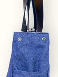 Bolsa Wallow Jeans com Alça de Couro Preta