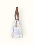 Bolsa Wallow Lilac com Alça de Couro Nude com Zíper