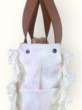 Bolsa Wallow Lilac com Alça de Couro Nude com Zíper