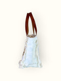 Bolsa Nuna Aqua com Alças de Couro Marrom com Zíper