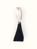 Bolsa Nuna Preta com Alças de Couro Off White