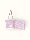 Bolsa Katrin Arabesque Terracota com Alças de Corrente e Couro Rosa