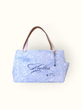 Bolsa Wallow Arabesque Azul com Alça de Couro Off White