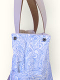 Bolsa Wallow Arabesque Azul com Alça de Couro Off White