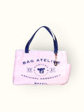 Bolsa Wallow Rosa com Alça de Couro Marinho