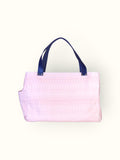 Bolsa Wallow Rosa com Alça de Couro Marinho