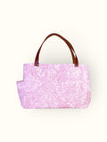 Bolsa Wallow Arabesque Rosa com Alça de Couro Marrom