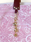 Bolsa Wallow Arabesque Rosa com Alça de Couro Marrom