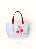 Bolsa Nuna Aqua com Alças de Couro Vermelho com Zíper
